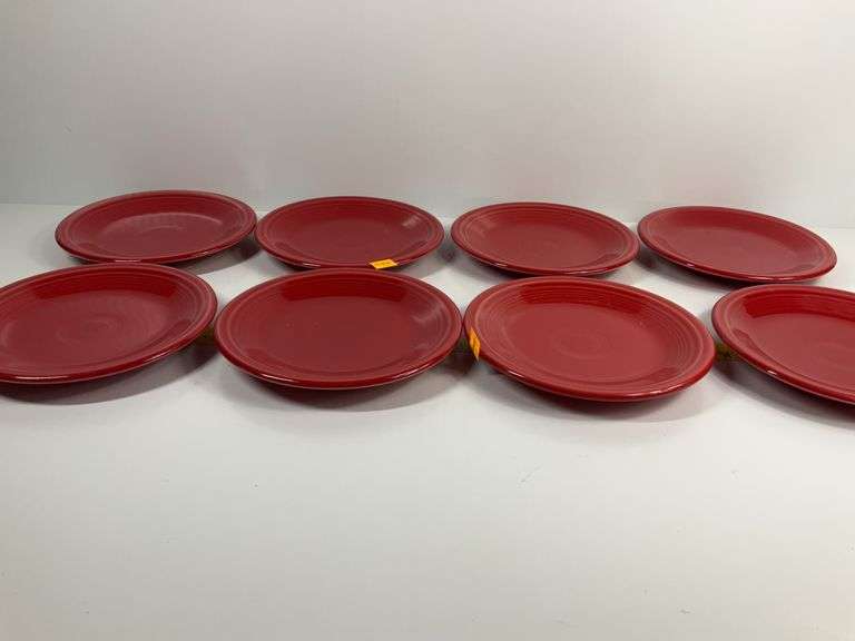(8) Red Fiesta Ware Dishes
