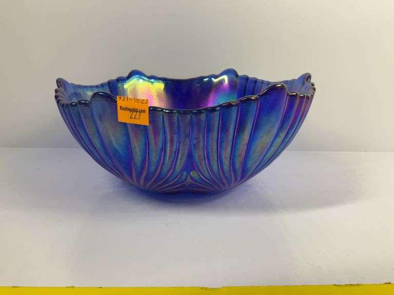 Vintage Blue Fenton Carnival Glass Bowl