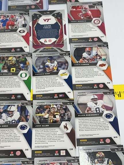 Assortment of College Football Trading Cards
