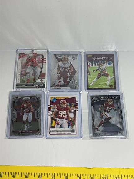 (6) Chase Young Football Trading Cards