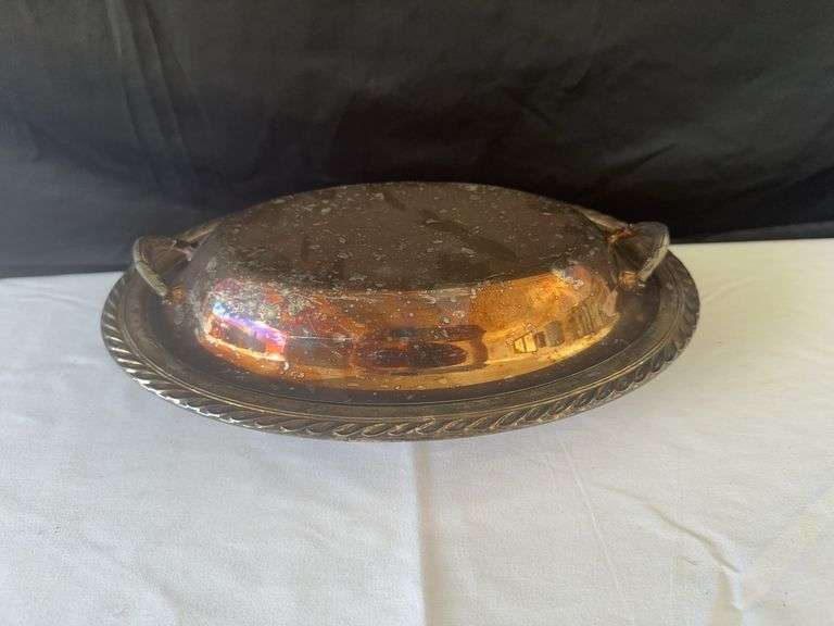(2) Sterling Candle Stick Holder, Flask, Jelly Dish and Serving Dish