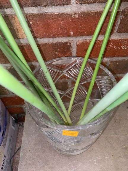 Clear Glass Vase with Fake Calla Lillies