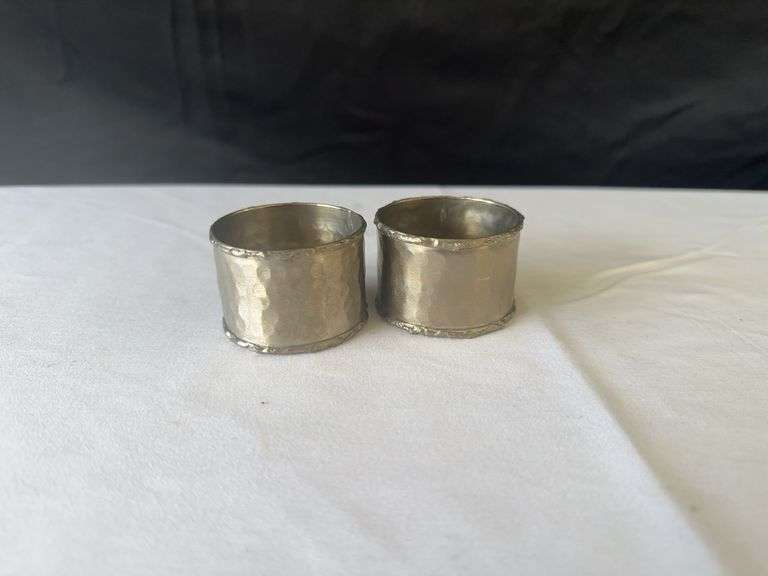 (2) Vases, (12) Napkin Rings, Waterford Crystal Clock, Leather Leaf, and other misc.