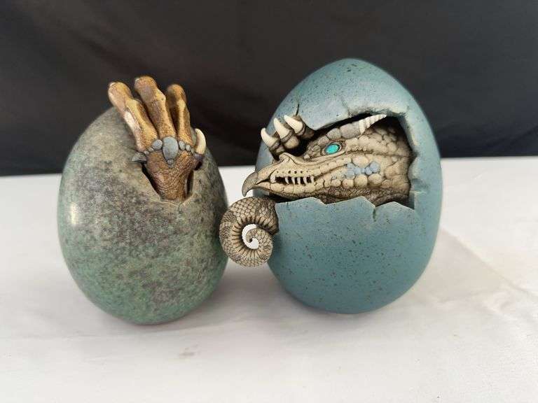 Ceramic and Porcelain Dragon Egg Decor