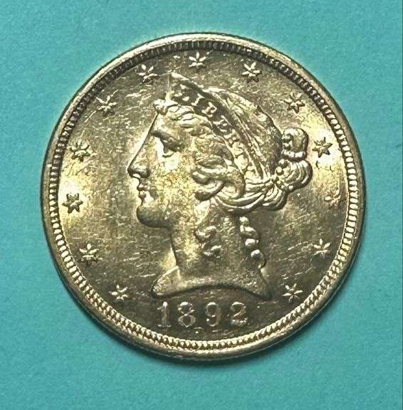 1892-S $5 Liberty Half Eagle Gold Coin