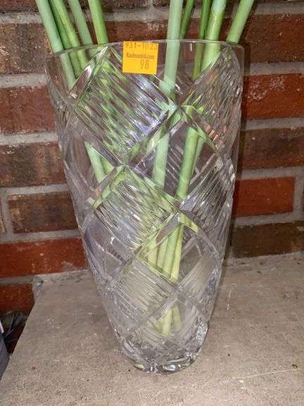Clear Glass Vase with Fake Calla Lillies