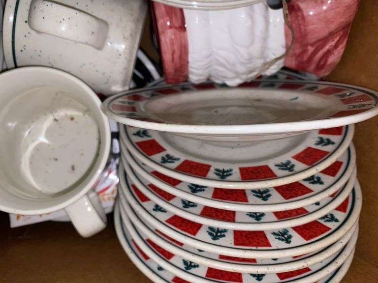 Box of Christmas Dishware