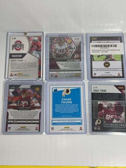 (6) Chase Young Football Trading Cards