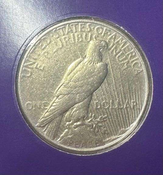 Lot of Two (2) Peace Silver Dollars with Commemorative Cards & Stamps