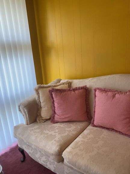 Victorian Style 3 Cushion Sofa and Pillows