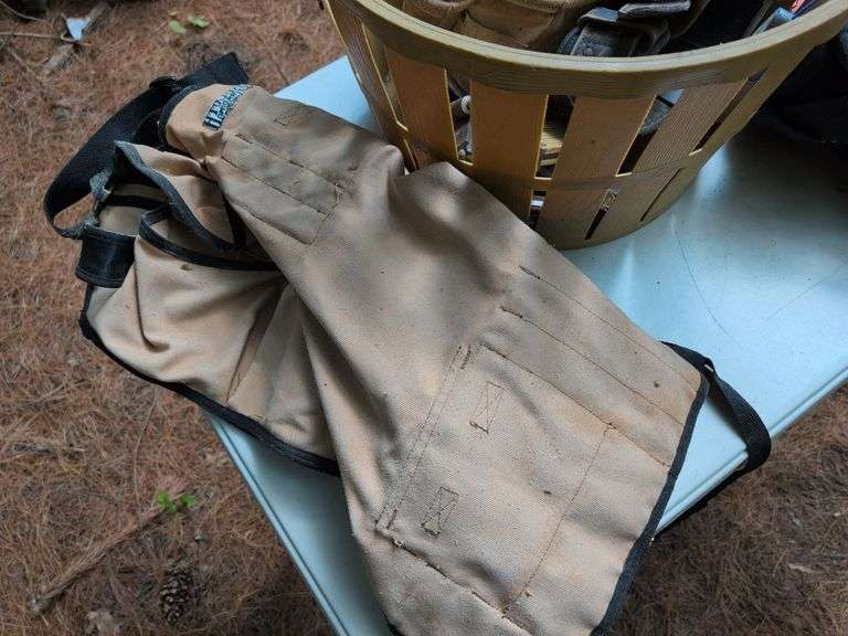 (2) tool belts with tools, extension cords, and other items