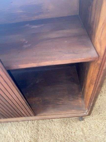 Wooden Cabinet with Sliding Doors- ONE DOOR BROKEN