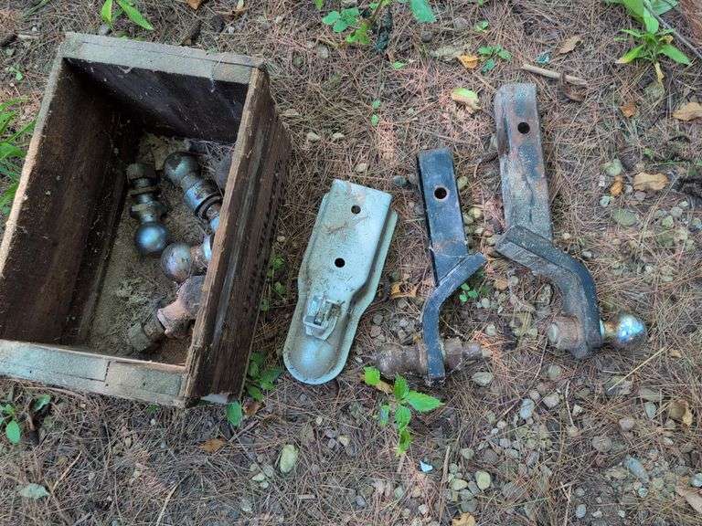 Large lot of ball hitches and trailer hitch attachment
