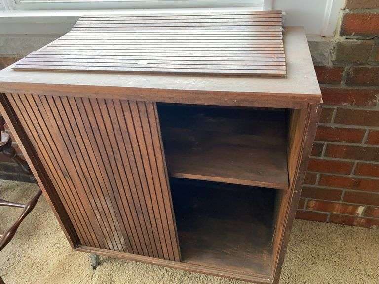 Wooden Cabinet with Sliding Doors- ONE DOOR BROKEN