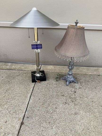 Modern Geometric Lamp and a misc. Lamp