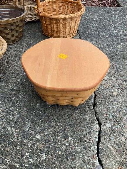 4 Wicker Baskets, 1 Longaberger BasketBasket