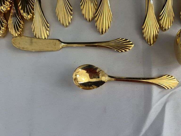 (8) Lenox Cups w/ (8) Plates, (4) Napkin Rings, (12) Knives, (12) Lg. Forks, (12) Sm Forks, (12) Lg 