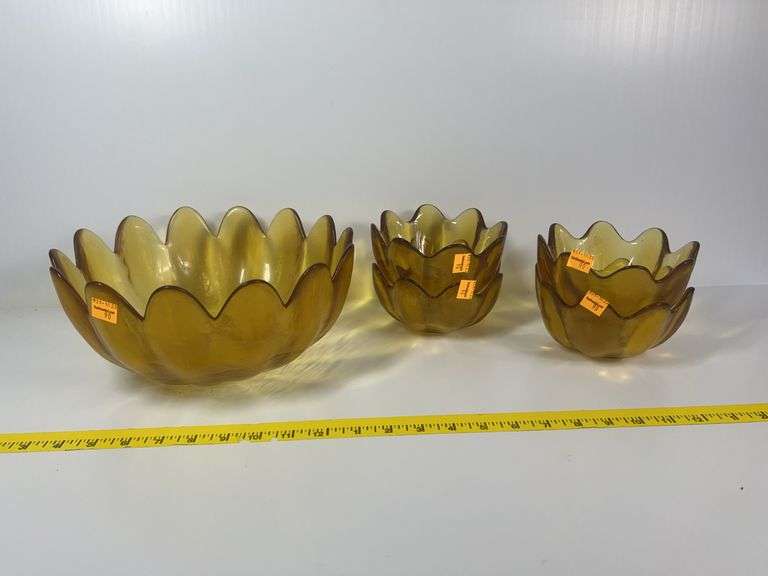 Vintage Blenko Lotus Bowl Set