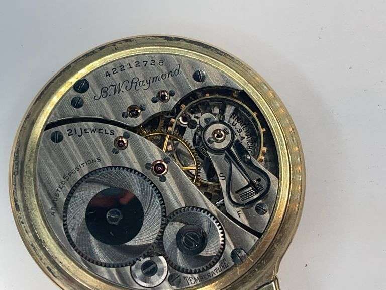 B.W. Raymond 21 Jewel Elgin Pocket Watch