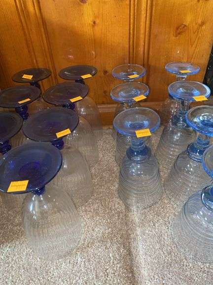 (14) Blue Water Goblets