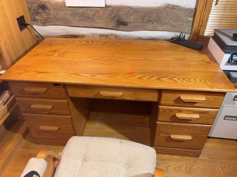 Office desk and rolling chair