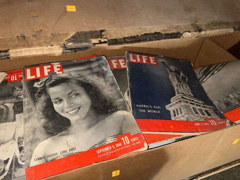 Large Box of Time Life Magazines, and Vintage Books