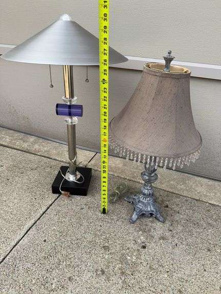 Modern Geometric Lamp and a misc. Lamp