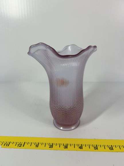 Fenton Pink Fluted Vase