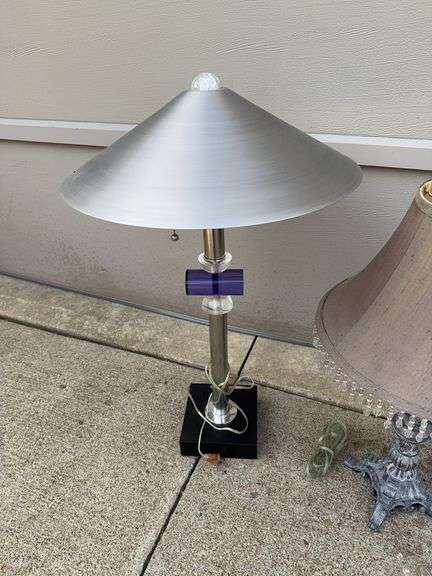 Modern Geometric Lamp and a misc. Lamp
