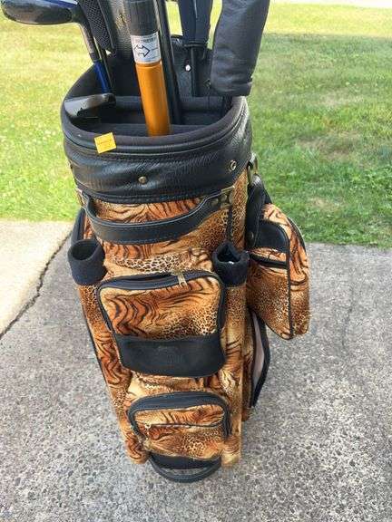 Leopard Print Golf Bags with Clubs