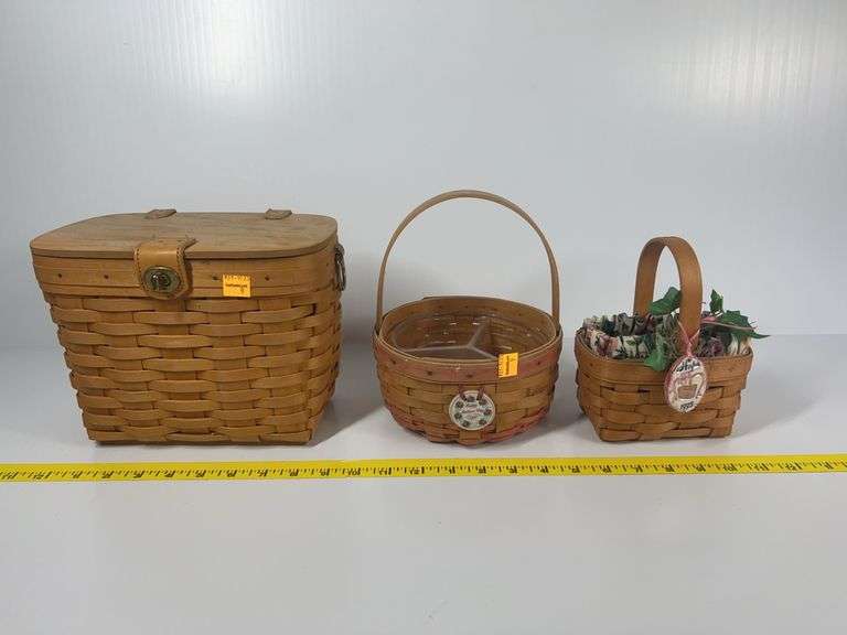1995 Longaberger Hope Basket, 1998 Longaberger Mother’s Day Basket, Longaberger Latching Basket