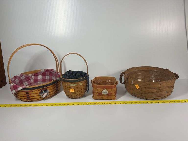 2000 Longaberger Let It Snow Tree Trimming Basket, 2004 Longaberger Collectors Club Renewal Basket, 