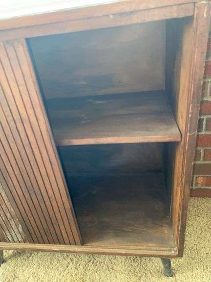 Wooden Cabinet with Sliding Doors- ONE DOOR BROKEN