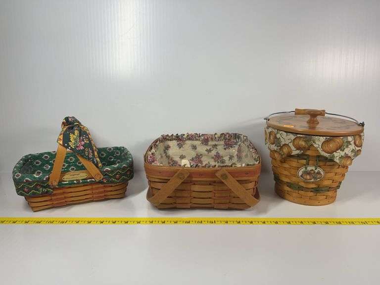 2000 Longaberger Woven Memories Basket, Longaberger Vintage Mother’s Day Basket, 2002 Longaberger Au