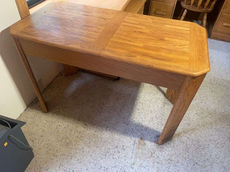 (3) wooden office desks