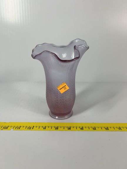 Fenton Pink Fluted Vase