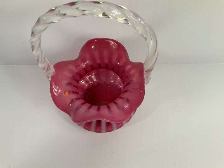 Fenton Candy Stripe Basket