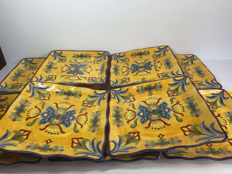 Maxcera Yellow Talavera 12” Plates