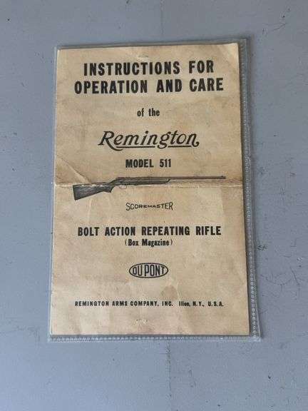REMINGTON MODEL 511 SCOREMASTER INSTRUCTIONS AND CARE