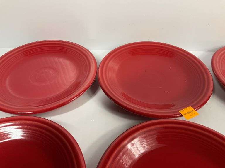 (8) Red Fiesta Ware Dishes
