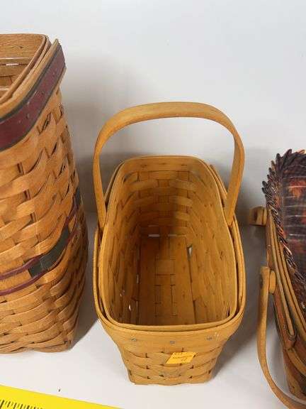 Longaberger Bee Basket, Mini Waste Basket, 2 Handled Baskets