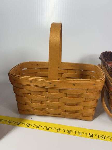 Longaberger Bee Basket, Mini Waste Basket, 2 Handled Baskets
