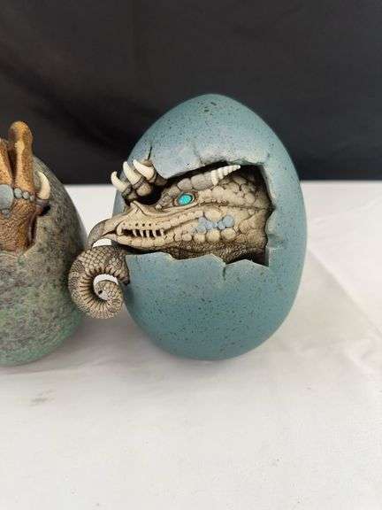 Ceramic and Porcelain Dragon Egg Decor