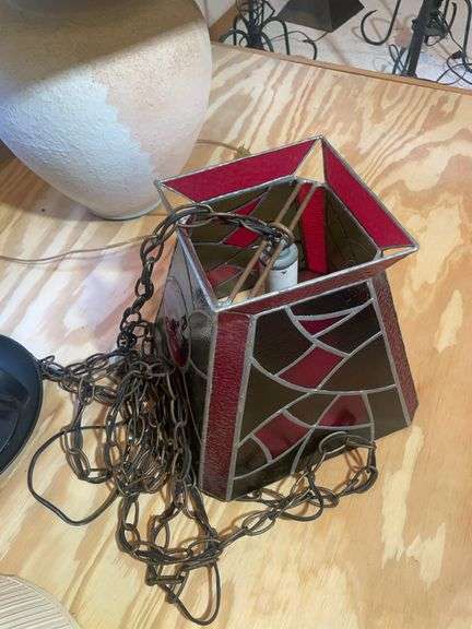 (4) decorative lamps - (1) standing, (1) hanging, and (2) table