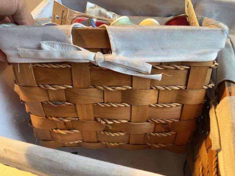 Sewing Basket with Patterns and Thread