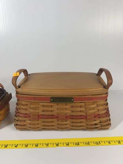 2002 Longaberger Traditions Christmas Basket, Longaberger Small Basket, Longaberger Blue Ribbon All