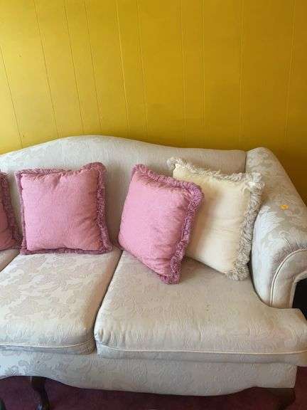 Victorian Style 3 Cushion Sofa and Pillows
