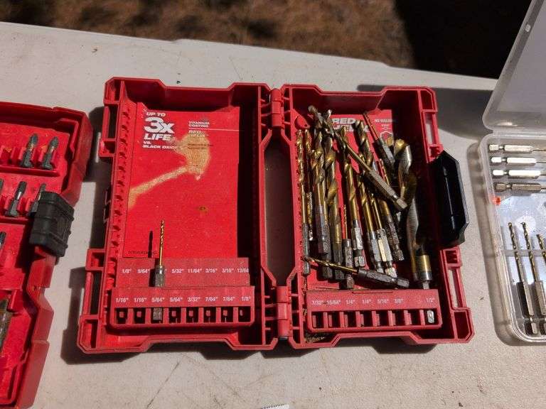 Milwaukee drill bits, sawzall blades, and other drill attachments