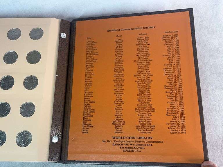 1999-2008 Statehood Commemorative Washington Quarters Complete Book