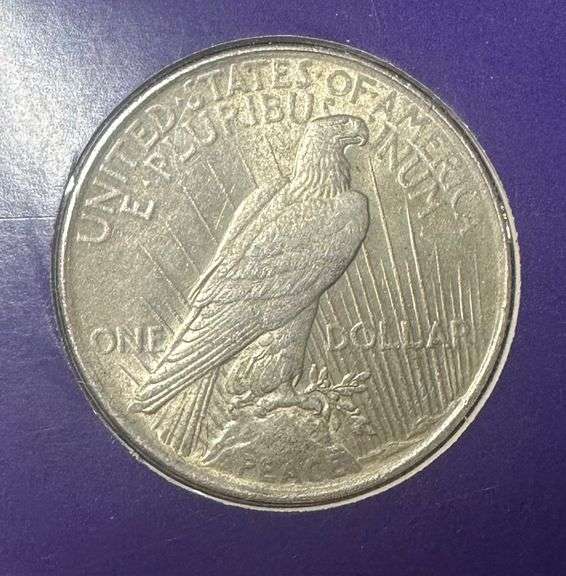 Lot of Two (2) Peace Silver Dollars with Commemorative Cards & Stamps
